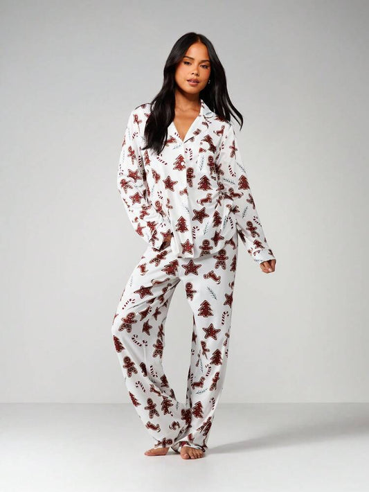Velliria Christmas PJ Set – Button-Up