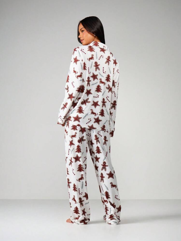 Velliria Christmas PJ Set – Button-Up