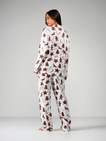 Velliria Christmas PJ Set – Button-Up