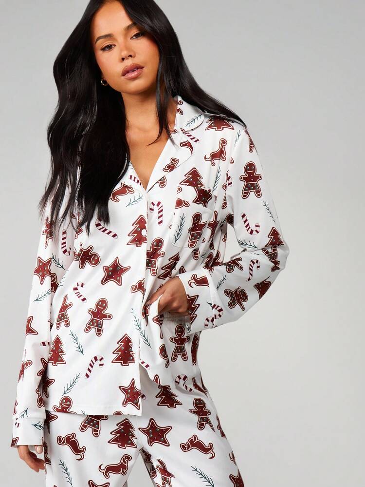 Velliria Christmas PJ Set – Button-Up