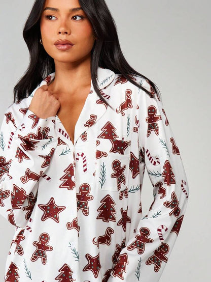Velliria Christmas PJ Set – Button-Up