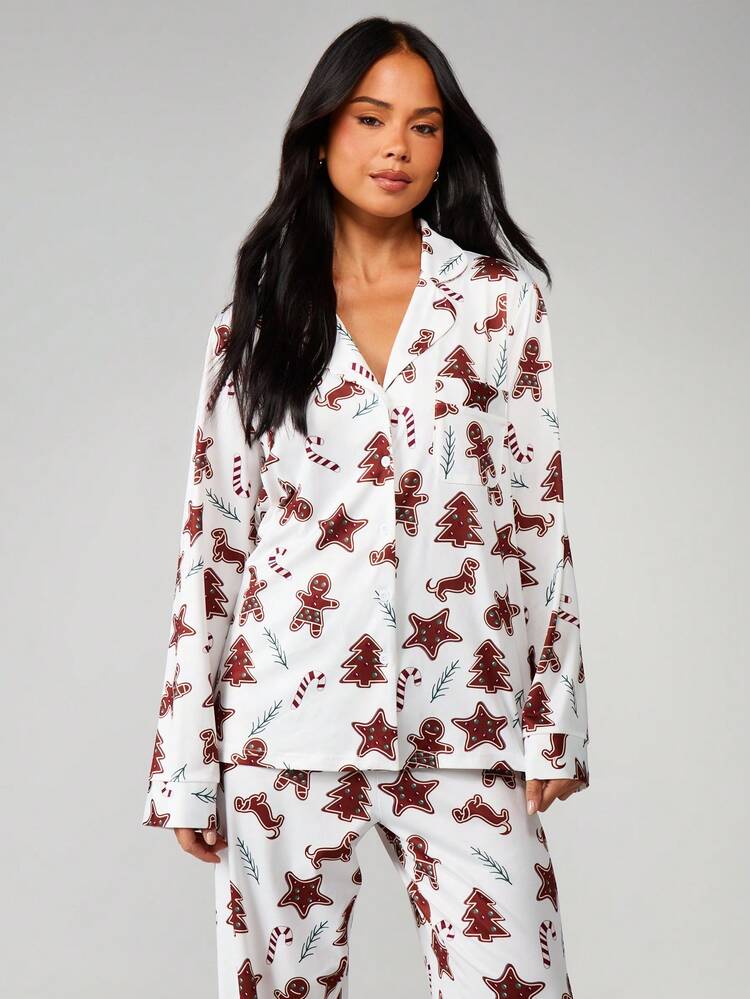 Velliria Christmas PJ Set – Button-Up