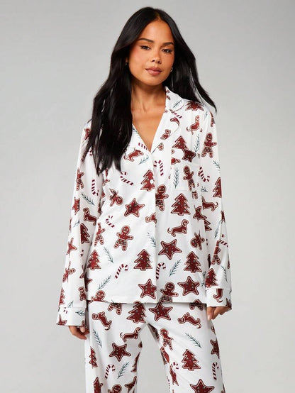 Velliria Christmas PJ Set – Button-Up